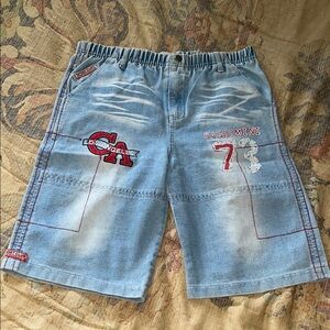 Adam Blue Distressed Jean Shorts